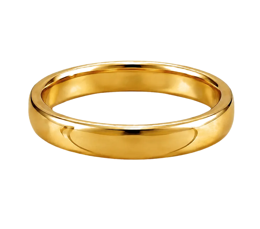 A polished BIS hallmarked fine gold band